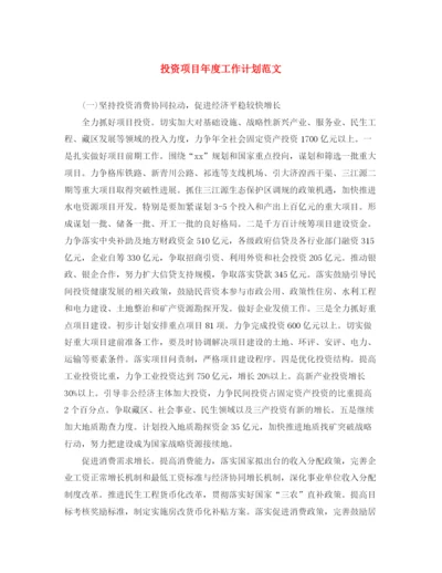 精编之投资项目年度工作计划范文.docx