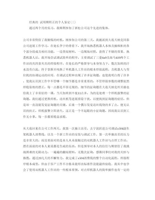 精编年试用期转正的个人鉴定参考范文五篇.docx