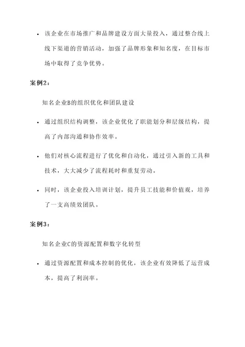 知名企业管理咨询方案