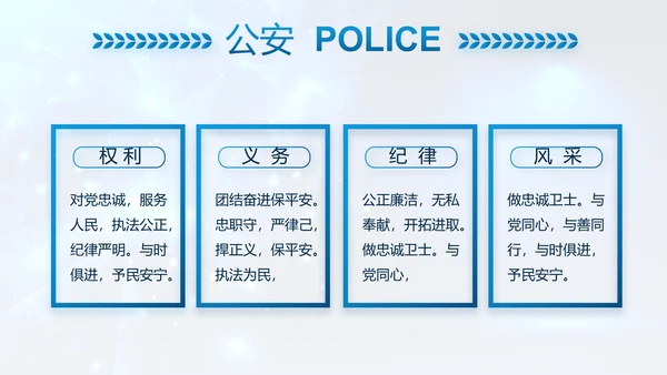 蓝色大气公安部警务督察局动态PPT模板