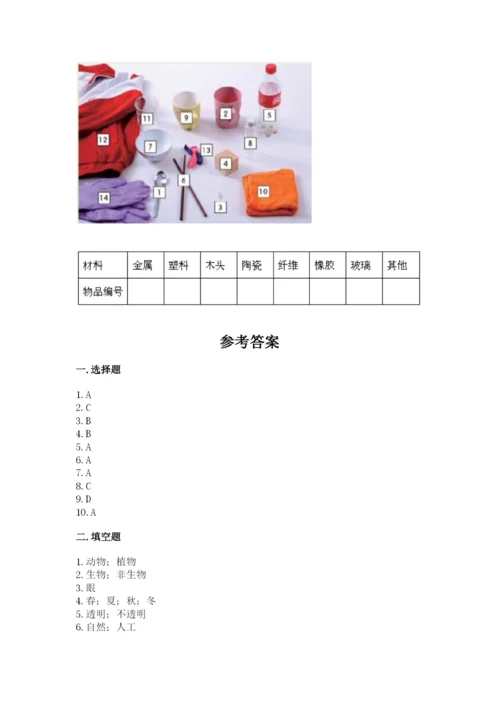 教科版二年级上册科学期末测试卷（实用）word版.docx
