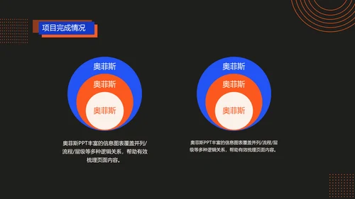 深色简约风红蓝项目汇报策划