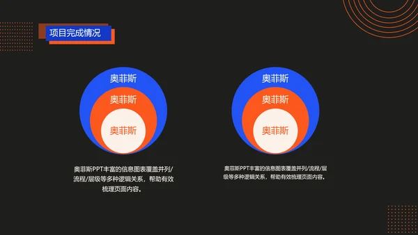 深色简约风红蓝项目汇报策划