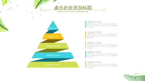 水彩清新绿叶教师说课教育教学课件PPT模板
