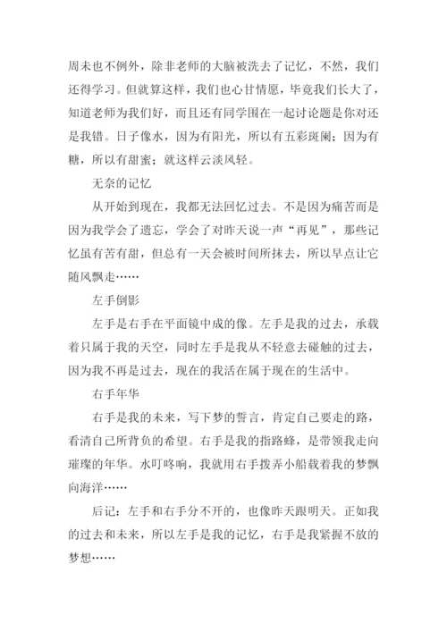 左手倒影右手年华作文.docx