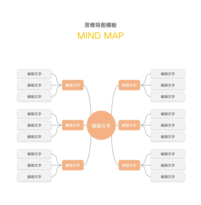 简约脑图思维导图通用模板