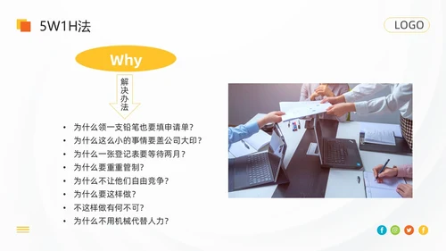 橙色简约pdca循环工作方法培训PPT模板动态PPT宣传PP