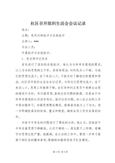 社区召开组织生活会会议记录.docx