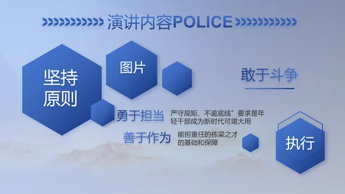 蓝色大气民警职工大会PPT