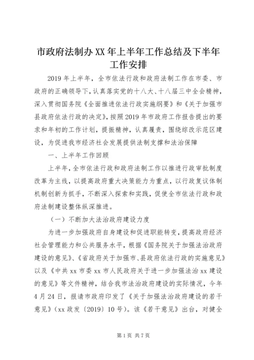 市政府法制办XX年上半年工作总结及下半年工作安排 (2).docx