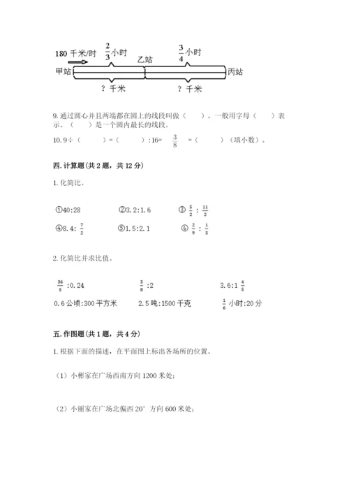人教版六年级上册数学期末测试卷及答案【精选题】.docx