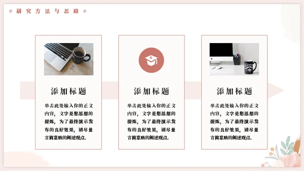 小花朵毕业论文答辩通用PPT模板
