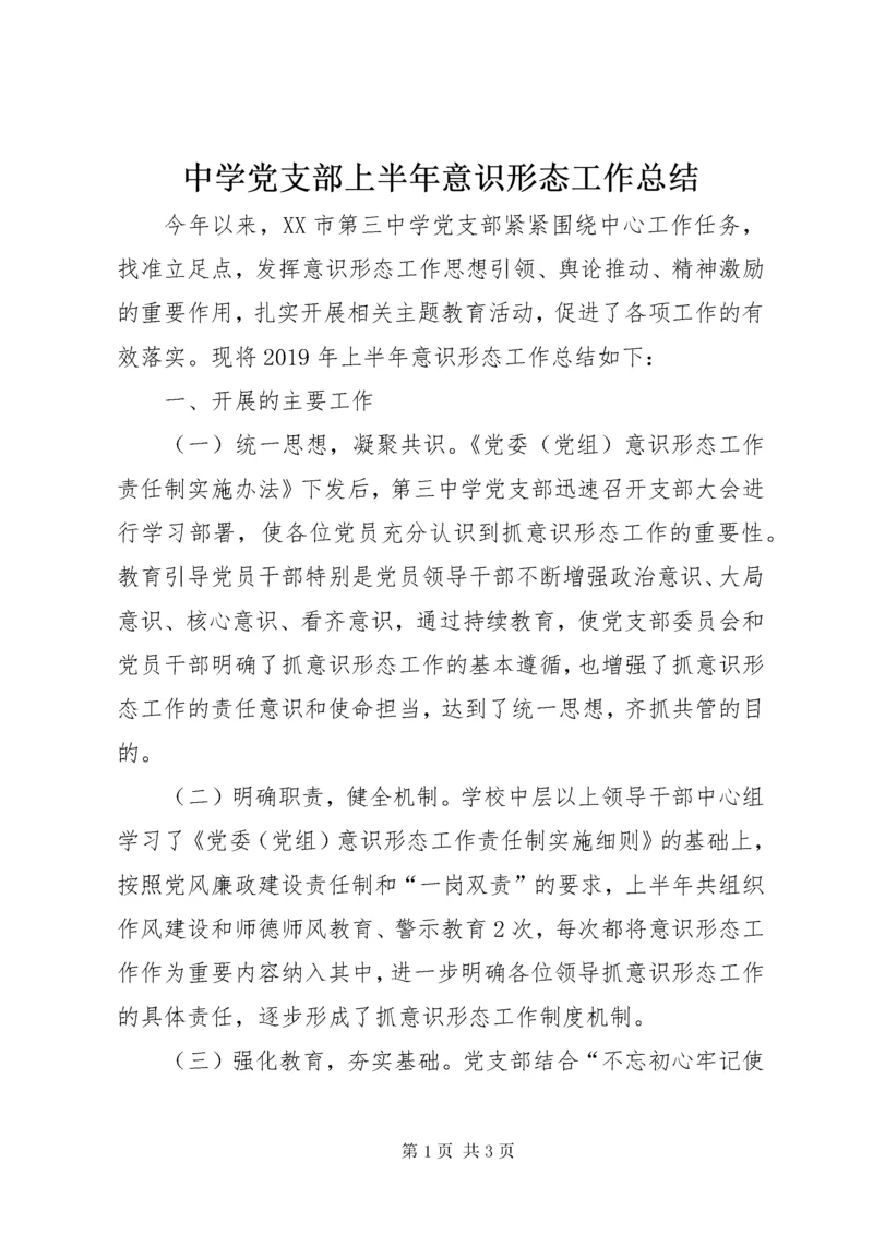 中学党支部上半年意识形态工作总结.docx