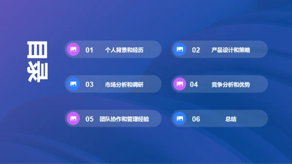 蓝紫简约产品经理岗位竞聘PPT
