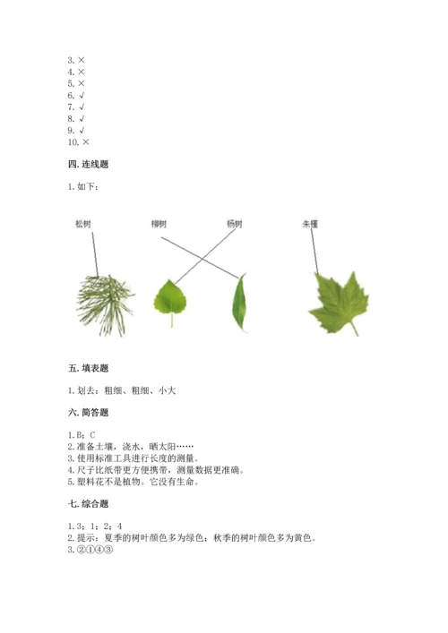 教科版一年级上册科学期末测试卷（精华版）.docx