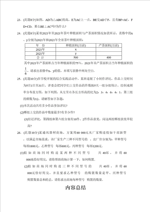 初一数学期末学习能力调查试卷