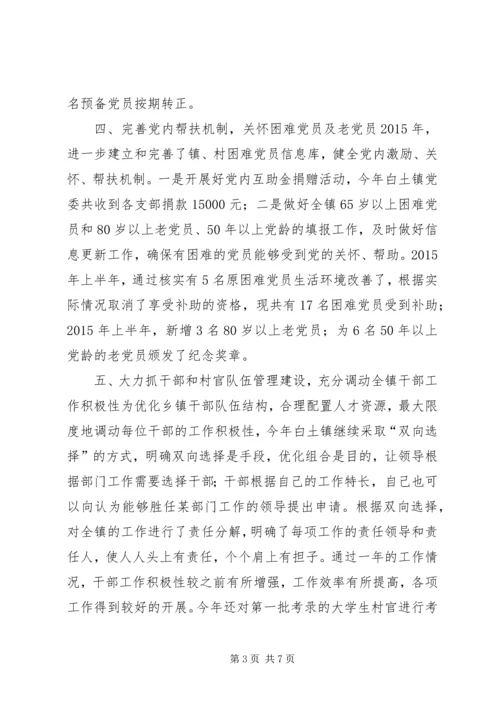 乡镇组织办上半年工作总结及下半年工作计划.docx