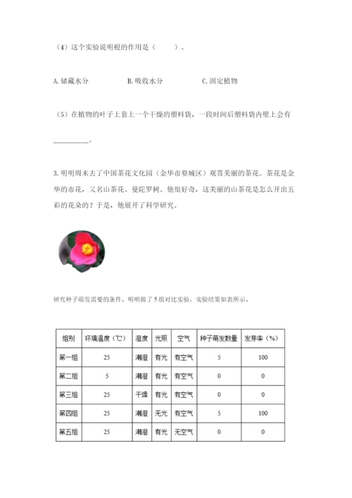 教科版科学四年级下册第一单元《植物的生长变化》测试卷审定版.docx