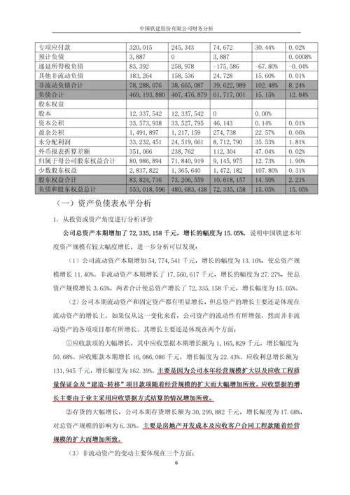 中国铁建股份有限公司财务分析.docx