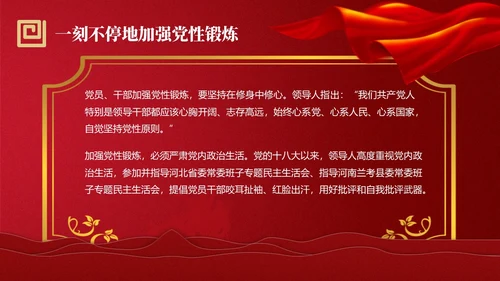 红色简约强党性党课教育PPT课件