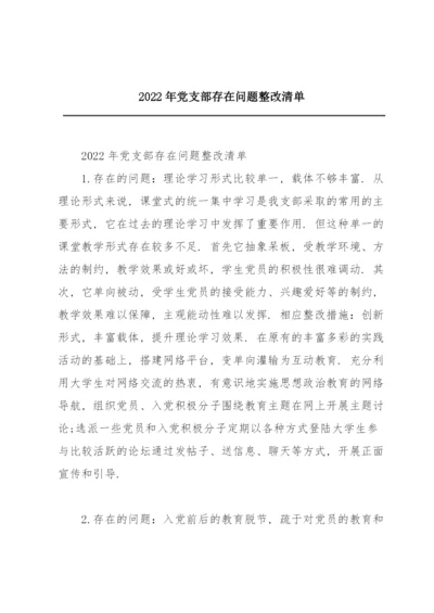 2022年党支部存在问题整改清单.docx