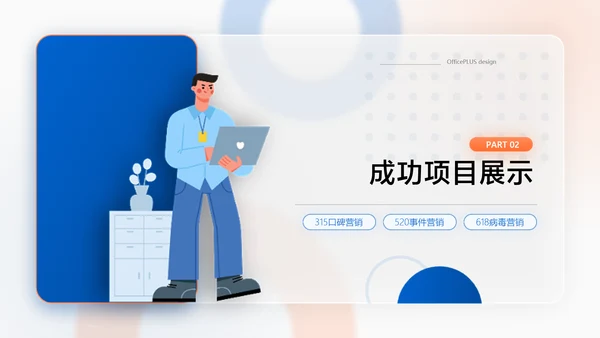 蓝橙扁平风互联网年中工作汇报