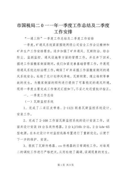 市国税局二0一一年一季度工作总结及二季度工作安排 (2).docx