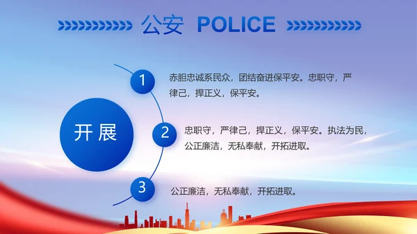 蓝色大气公安警察工作汇报动态PPT