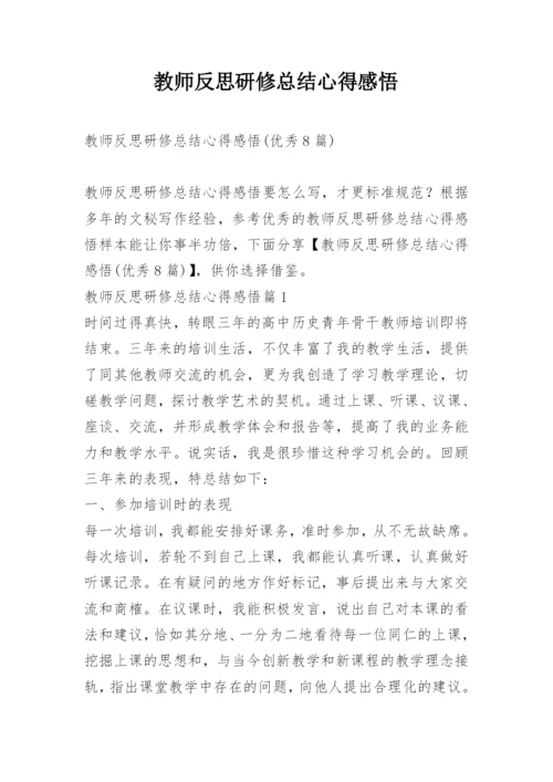 教师反思研修总结心得感悟.docx