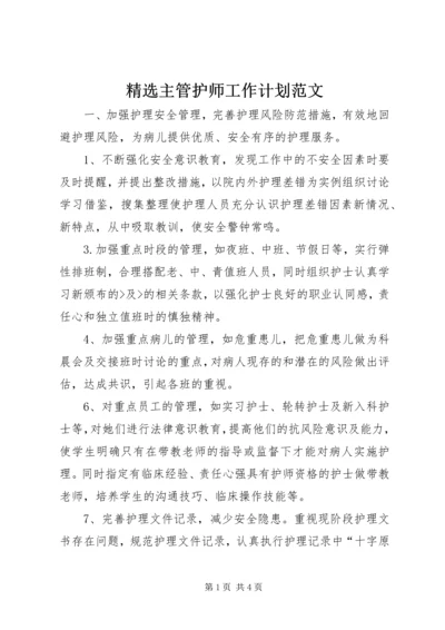 精选主管护师工作计划范文.docx