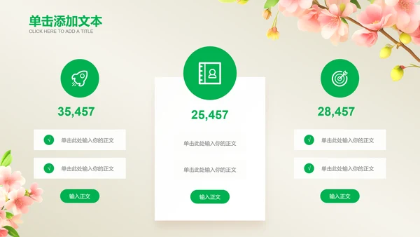 绿色小清新风总结汇报通用PPT演示模板