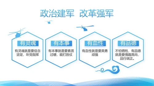 蓝色党支部党建年终总结述职报告学习教育PPT