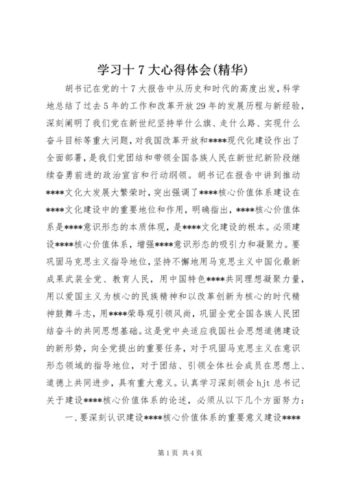 学习十7大心得体会(精华).docx