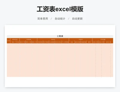 工资表excel模版