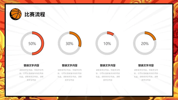 炫彩漫画风篮球比赛活动策划PPT