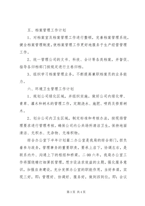 综合办公室总结下半年计划.docx