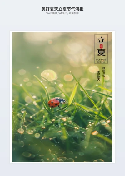 美好夏天立夏节气海报
