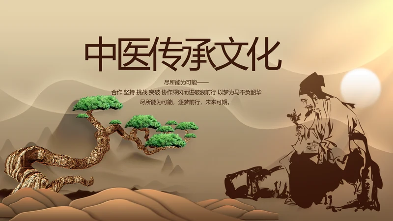 古典中医传承文化工作总结汇报计划PPT