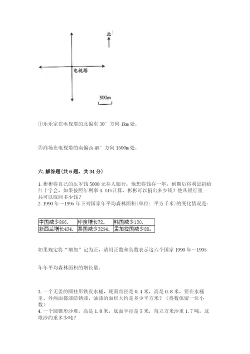 沪教版小学六年级下册数学期末综合素养测试卷【达标题】.docx