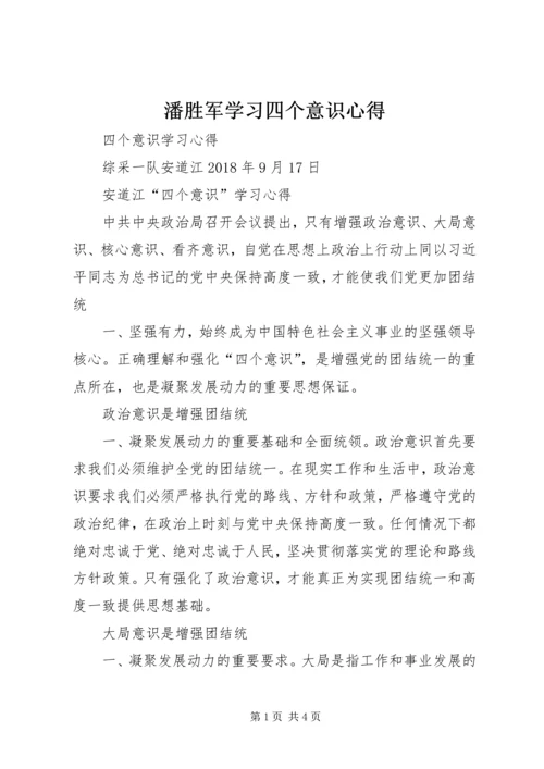 潘胜军学习四个意识心得.docx