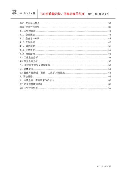 职业健康安全安全评价报告.docx