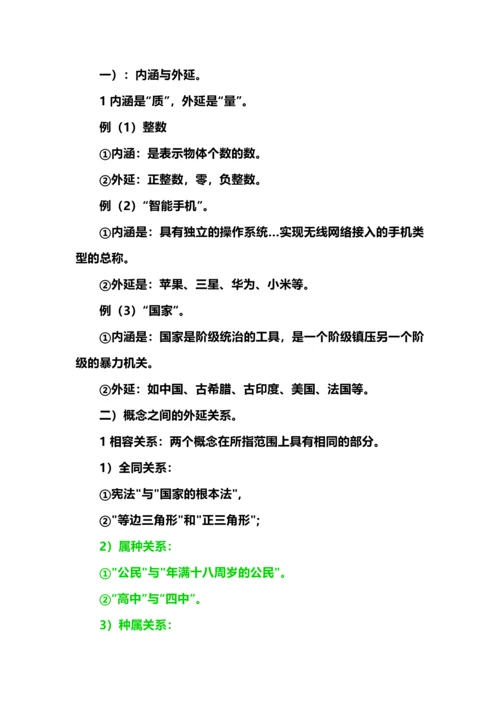 高中政治选必三逻辑与思维重难点梳理.docx