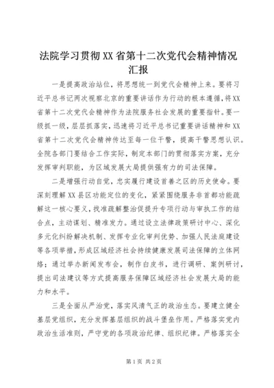 法院学习贯彻XX省第十二次党代会精神情况汇报 (2).docx