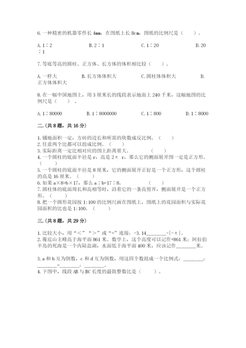 西师大版数学小升初模拟试卷附参考答案【综合题】.docx