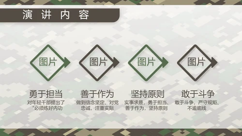 迷彩风部队连长述职报告PPT动态模板