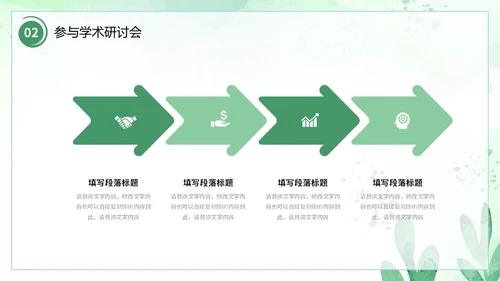 小清新风水彩花卉绿植护士长述职报告PPT