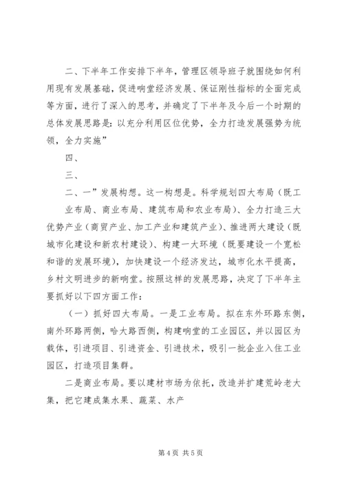 管理区XX年上半年工作总结及下半年工作安排 (2).docx