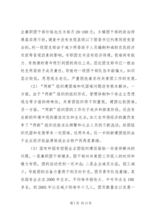 基层共青团干部队伍建设情况调研报告.docx