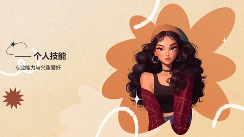 橙色复古欧美风个人简介自我介绍PPT模板