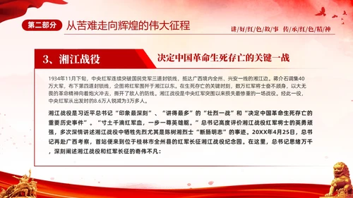 红色简约党建党课讲好红色故事传承红色精神红色革命故事学习PP